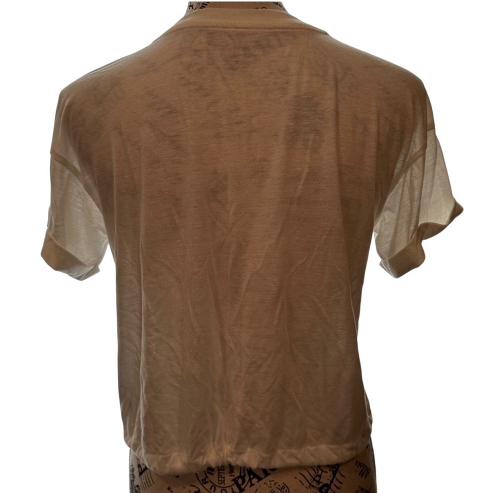 American Eagle Basic White Tee Linen Blend Adjust… - image 3